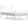 Bed Frame White Powder-Coated Steel Twin Bed Frame Rectangular - 2 of 4