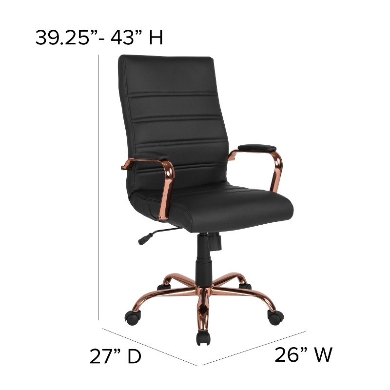 Flash Furniture High Back Executive Swivel Office Chair with Metal Frame and Arms, 5 of 14