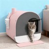 HTUTWOO Enclosed Cat Litter Box, Plastic Litter Pan with Removable Tray, Deodorizing Filter, Cat Litter Mat and Scoop for Small Cats & Kittens - 2 of 4