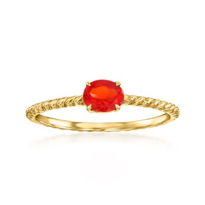 Pure Collection by Ross-Simons Fire Opal Ring in 14kt Yellow Gold