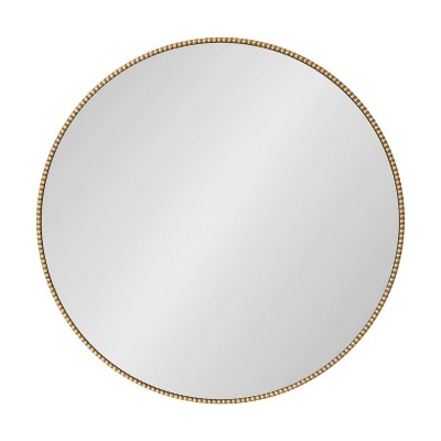 Gwendolyn Round Gold Beaded Accent Vanity Mirror