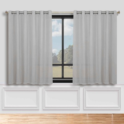 Classic Modern Solid Room Darkening Semi-Blackout Curtains, Grommets, Set of 2 by Blue Nile Mills