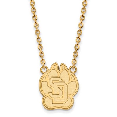 Black Bow Jewelry 10k Yellow Gold South Dakota Coyotes NCAA Necklace 18 Inch