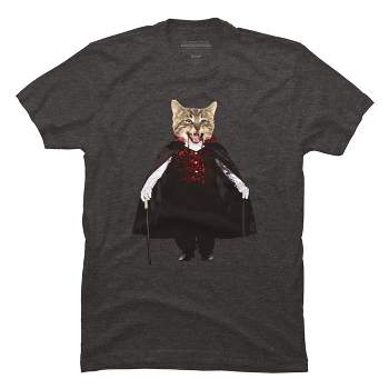 Men's Design By Humans Catcula Cat Kitten Dracula Cute Funny Halloween t shirt By JOHANNESART T-Shirt