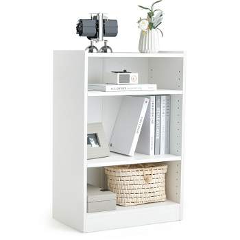 Costway 3-Tier Bookcase Open Multipurpose Display Rack Cabinet with Adjustable Shelves