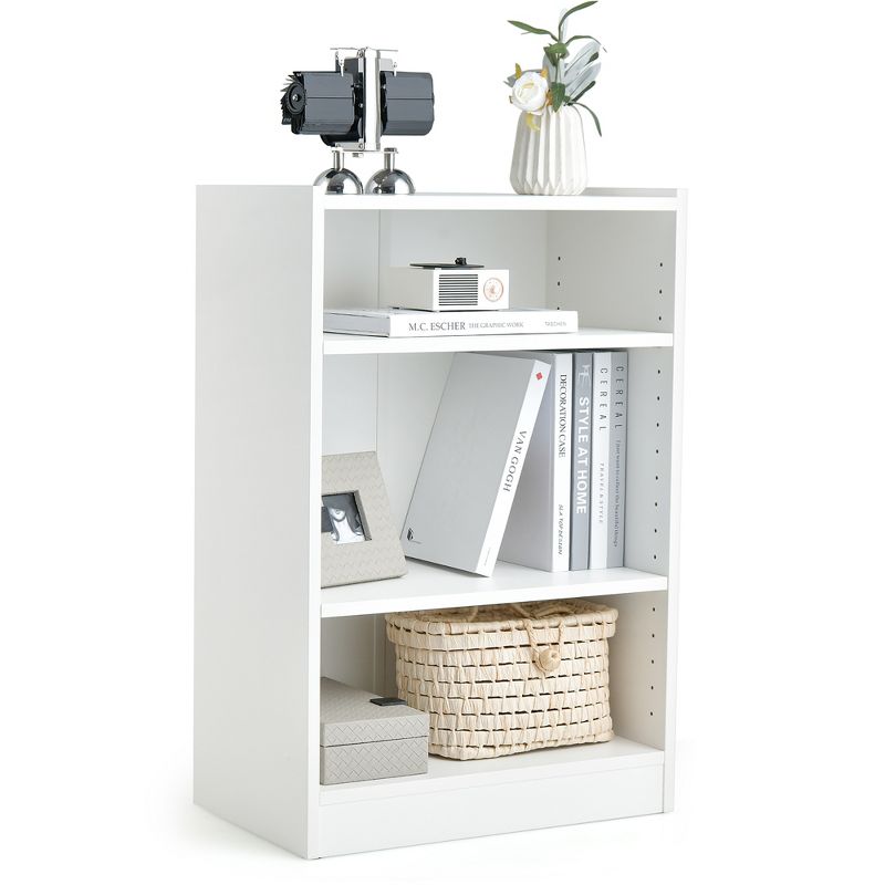 Costway 3-Tier Bookcase Open Multipurpose Display Rack Cabinet with Adjustable Shelves, 1 of 10