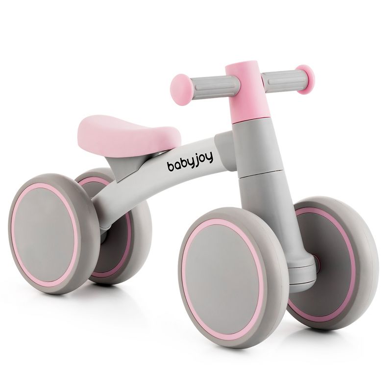 Babyjoy Baby Balance Bikes w/4 Wheels for 12-36 Months Toddler Mini Bike Pink\Blue\Grey, 1 of 13
