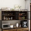 Famapy 63"W Brown Standard Baker's Rack with Storage Shelves Modern Pantry Cabinet - 3 of 4
