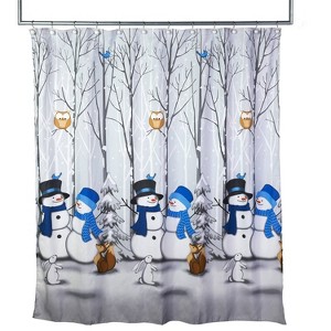 Winter Friends Shower Curtain Blue - SKL Home - 1 of 3