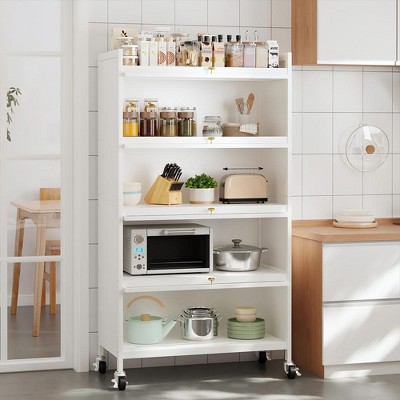 SUGIFT Baker Racks 5-Tier Storage Cabinet with 4 Flip-Up Doors