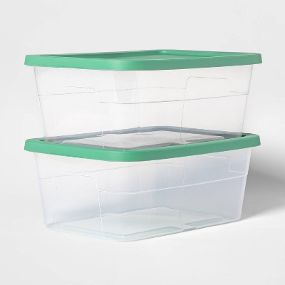 16qt Sweater Box 2pk Lid Crisp Green - Room Essentials™