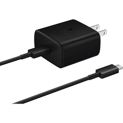 SAMSUNG 45W Wall Charger USB Type C Adapter w/ Cable, Super Fast Charging Block for Galaxy Phones and Devices,(Cable not included), Black