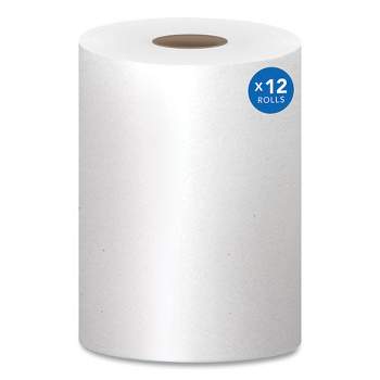 Scott Essential Hard Roll Towels for Business, Absorbency Pockets, 1-Ply, 8" x 400 ft, 1.5" Core, White, 12 Rolls/Carton
