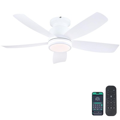 Kviflon 41 Inches Ceiling Fan with Light,App and Remote Control,5 Blades, Reversible DC Motor