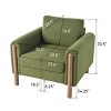 Teddy Accent Chair with Walnut Wood Legs,Modern Upholstered Armchair with Curved Armrests,Accent Chair for Living Room or Bedroom-Koiai - 4 of 4