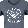Women's - Instant Message - I Teach My Kid To Hit And Steal Graphic T-shirt Dress - 2 of 4