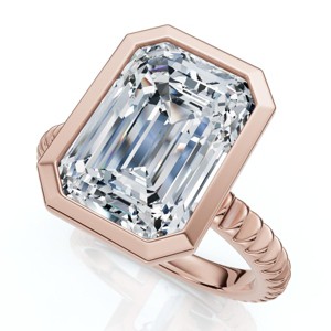 Pompeii3 Certified 4Ct Bezel Solitaire Diamond Engagement Ring 14k Gold Lab Created - 1 of 4