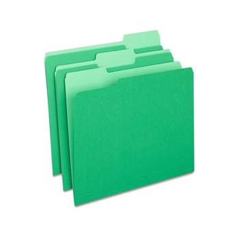 MyOfficeInnovations Colored Top-Tab File Folders 3 Tab Green Letter Size 100/Pack 224543