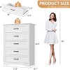 Dresser for Bedroom with 5/6 Drawers, Tall Wood Drawer Dresser Chest of Drawers for Closet - 2 of 4
