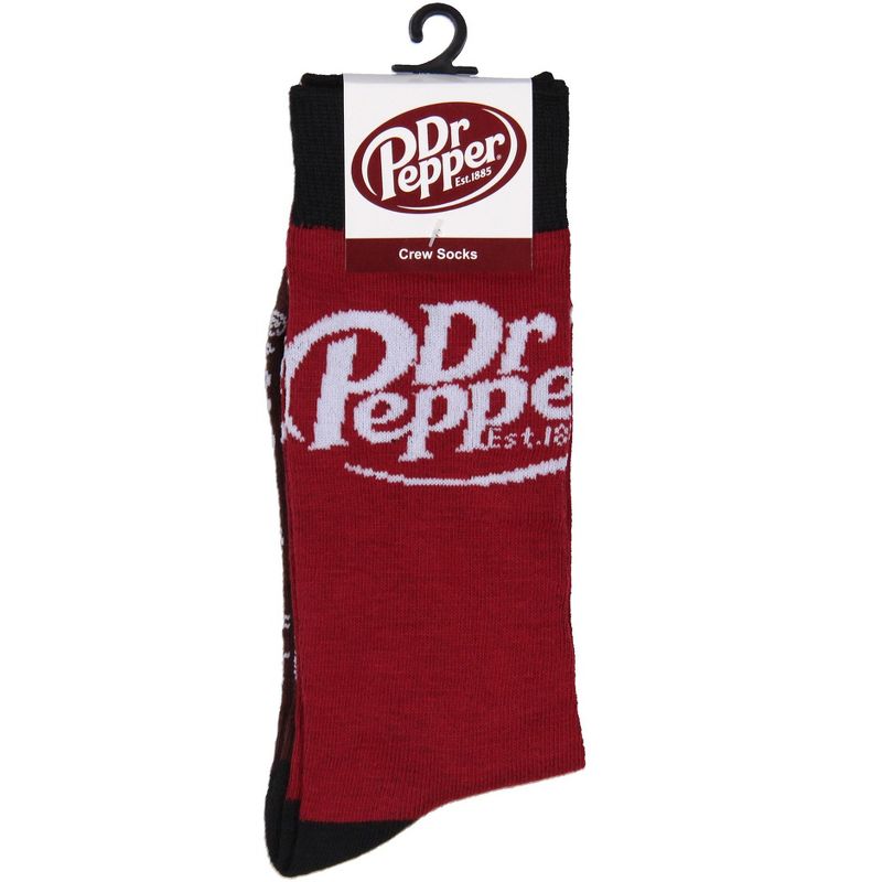 Dr. Pepper Socks Soda Fun Novelty Adult Crew Socks OSFM 1 Pair Pack Red, 5 of 6