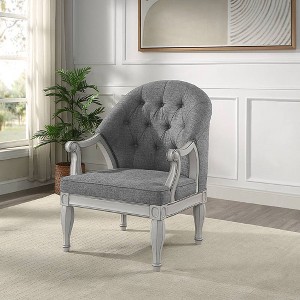 31" Florian Accent Chair: Tufted, Cotton Upholstery, No Assembly - Acme Furniture - 1 of 4