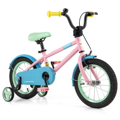 Infans 14" Kids Bike w/Adjustable Saddle Handlebar Removable Training Wheels Handbrake