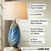 Possini Euro Design Pablo Modern Table Lamp 27" Tall Blue Art Glass White Tapered Drum Shade for Bedroom Living Room Bedside Nightstand Office Family - 3 of 4