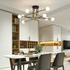POWLIG 8-Light Black Gold Mid Century Modern Nordic Sputnik Chandelier Flush Mount - 3 of 4
