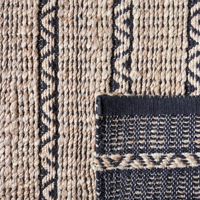 Handwoven Cotton-Jute Blend Rug in Black & Natural - 3' x 5'