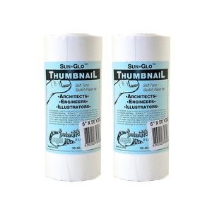 Borden and Riley Sun-Glo Thumbnail Paper Rolls 6" x 50 Yds White 2/Pack (PK2-35WR065000) - 1 of 1