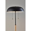 Everett Floor Lamp Natural Wood and Black - Adesso: Industrial Design, Dual Pull Chain, ETL Listed - 2 of 4