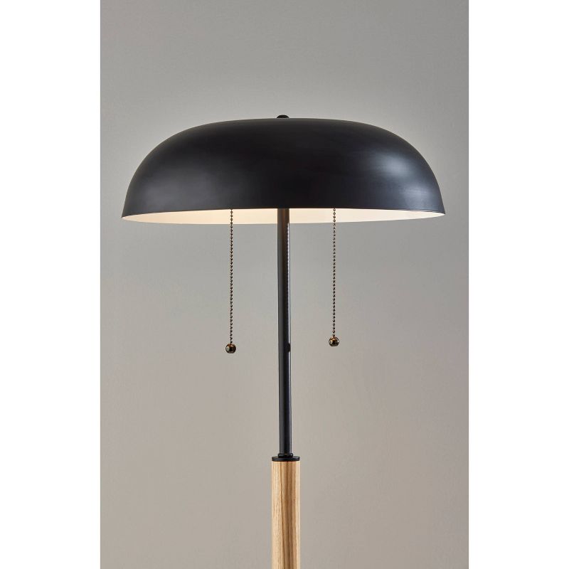 Everett Floor Lamp Natural Wood and Black - Adesso, 3 of 6