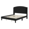 Bed Frame, Soft Velvet Upholstered Platform Bed Frame with Wingback Headboard and Button Tufted Design, Wood Slat Support - 2 of 4