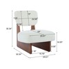 JUJABU Set of 2 Beige Modern Lounge Chairs with Walnut Wood Base – Living Room, Bedroom, or Office Seating - 4 of 4