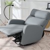 PAGED Modern Swivel Recliner Chair, PU Leather Nursery Rocking Chair with Phone Holder, Comfy Accent Chair for Bedroom, Living Room - 2 of 4