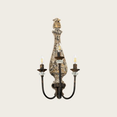 Retro Style Wall Sconces, Wooden Metal Wall Lamps, Hand-carved Wall Light, Exquisite Wall Decoration Pendants