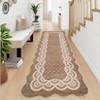 Washable Modern Scalloped Rug Non Slip Low Pile Rug Soft Contemporary Floor Cover Foldable Indoor Carpet for Living Room Bedroom Playroom Nursery - 2 of 4