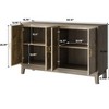 XIYUYEU Multifunctional Sideboard Buffet Cabinet, Carved 4 Door Sideboard with Adjustable Layer Board - 4 of 4