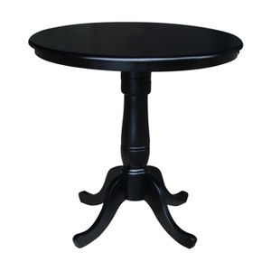 36" Round Top Pedestal Table Black - International Concepts - 1 of 4