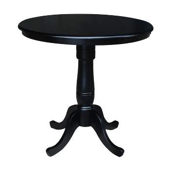 36" Round Top Pedestal Table Black - International Concepts