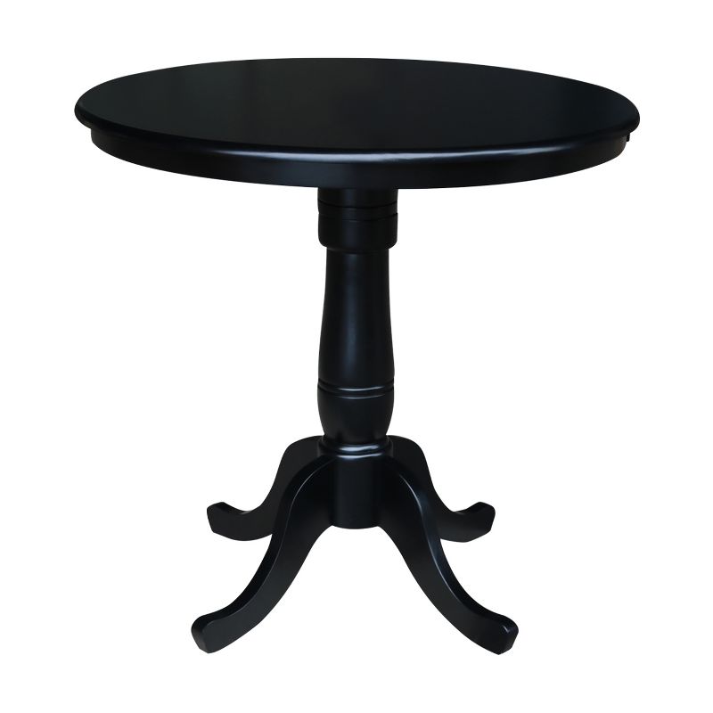 36" Round Top Pedestal Table Black - International Concepts, 1 of 6