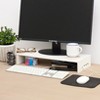 The Lakeside Collection Monitor Stand Wooden Riser 4 USB 2.0 Charging Ports Black Or White - 2 of 2