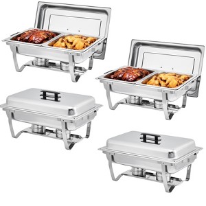 Chafing Dish Buffet Set, 8QT Stainless Steel Chafing Dishes with 2 Half Size Food Pans, Food Servers and Warmers for Parties, Weddings, Banquets - 1 of 4