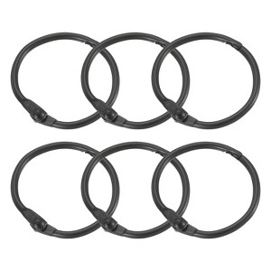 Unique Bargains Carbon Steel Loose Leaf Binder Snap Shower Curtain Rings 6 Pcs - 1 of 4