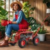 Tangkula Rolling Garden Cart Scooter w/ Adjustable Seat Storage Basket Tray Red - 2 of 4