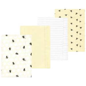 Luvable Friends Hudson Baby Flannel Burp Cloths 4pk Set - 1 of 2