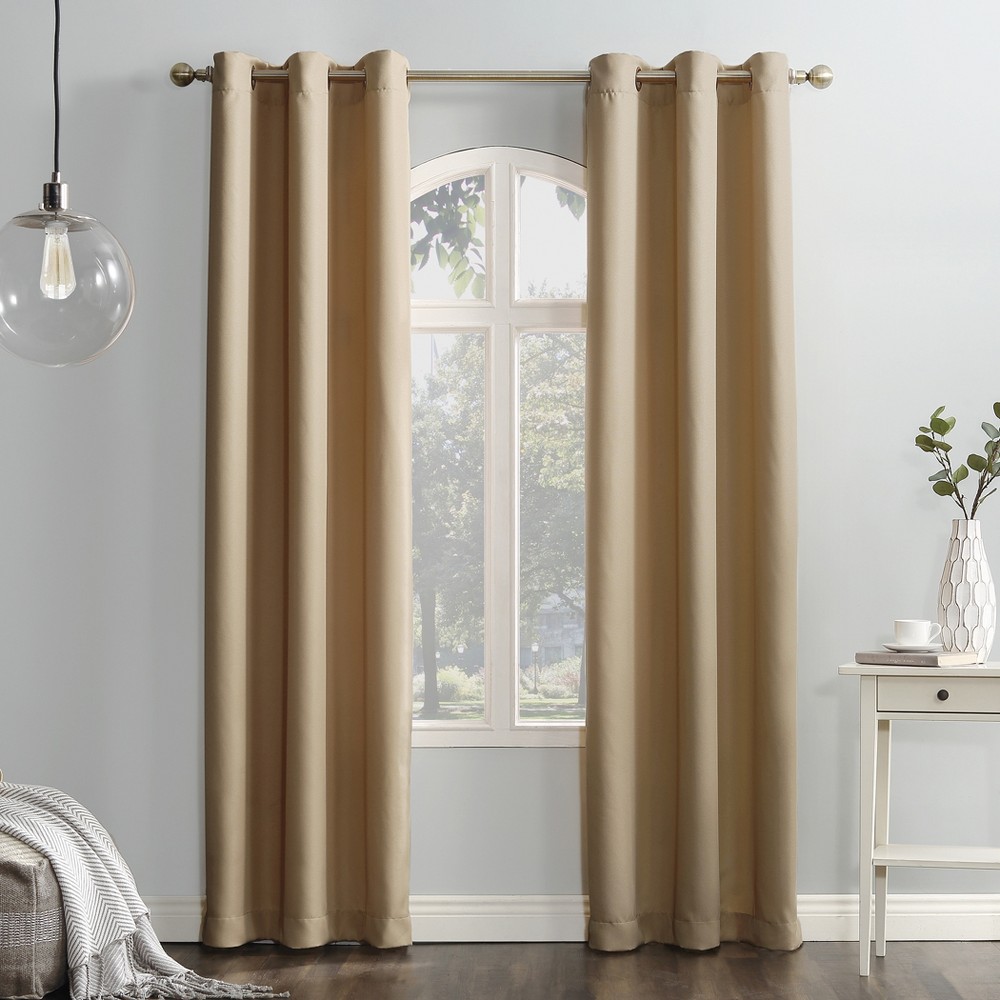 Photos - Curtains & Drapes 48"x95" No. 918 Semi-Sheer Montego Casual Textured Grommet Curtain Panel T