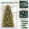 Tangkula 6/9FT Artificial Pre-lit Christmas Tree Pencil Xmas Tree with 618/1298 Snowy Branch Tips & 250/500 LED Lights - 4 of 4