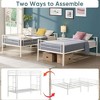 Twin Metal Bunk Bed,Metal Structure Bedframe with Safety Guardrails and 2 ladders,Convertible Bunkbeds,No Spring Box Required,White - image 2 of 4