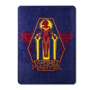 Marvel Captain Marvel Twin Bed Blanket Blue